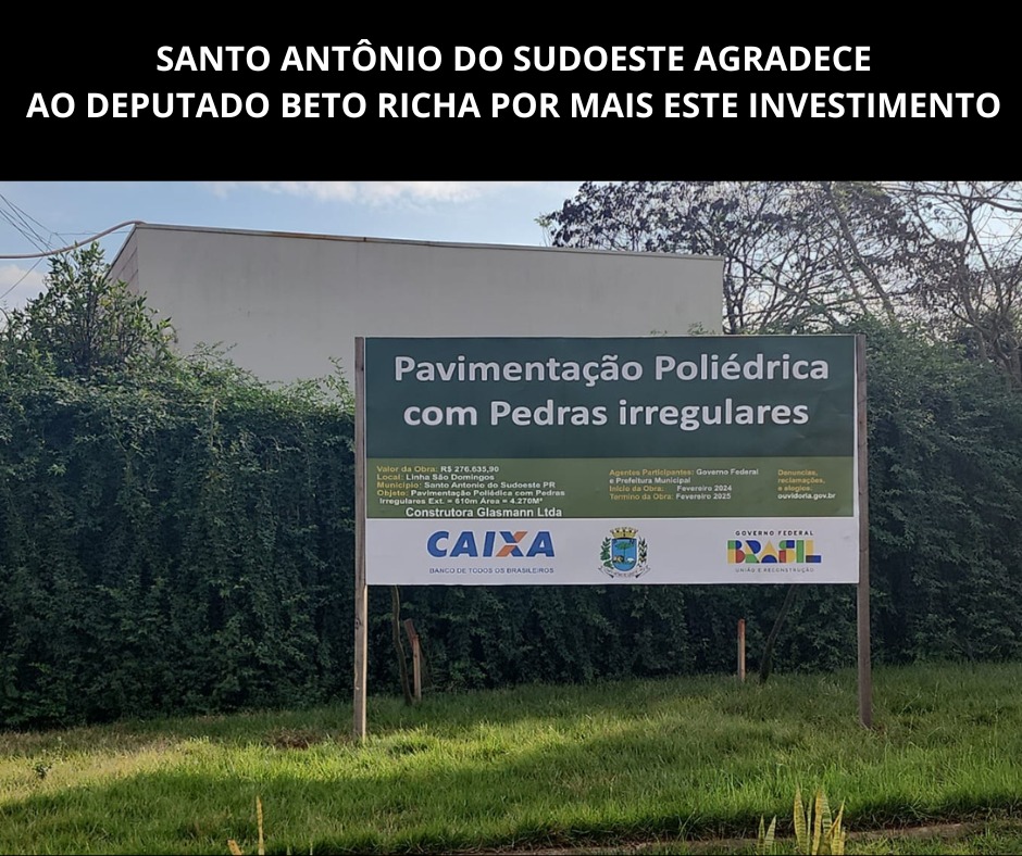 Moradores de Santo Antônio do Sudoeste Agradecem Pavimentação na Linha São Domingos